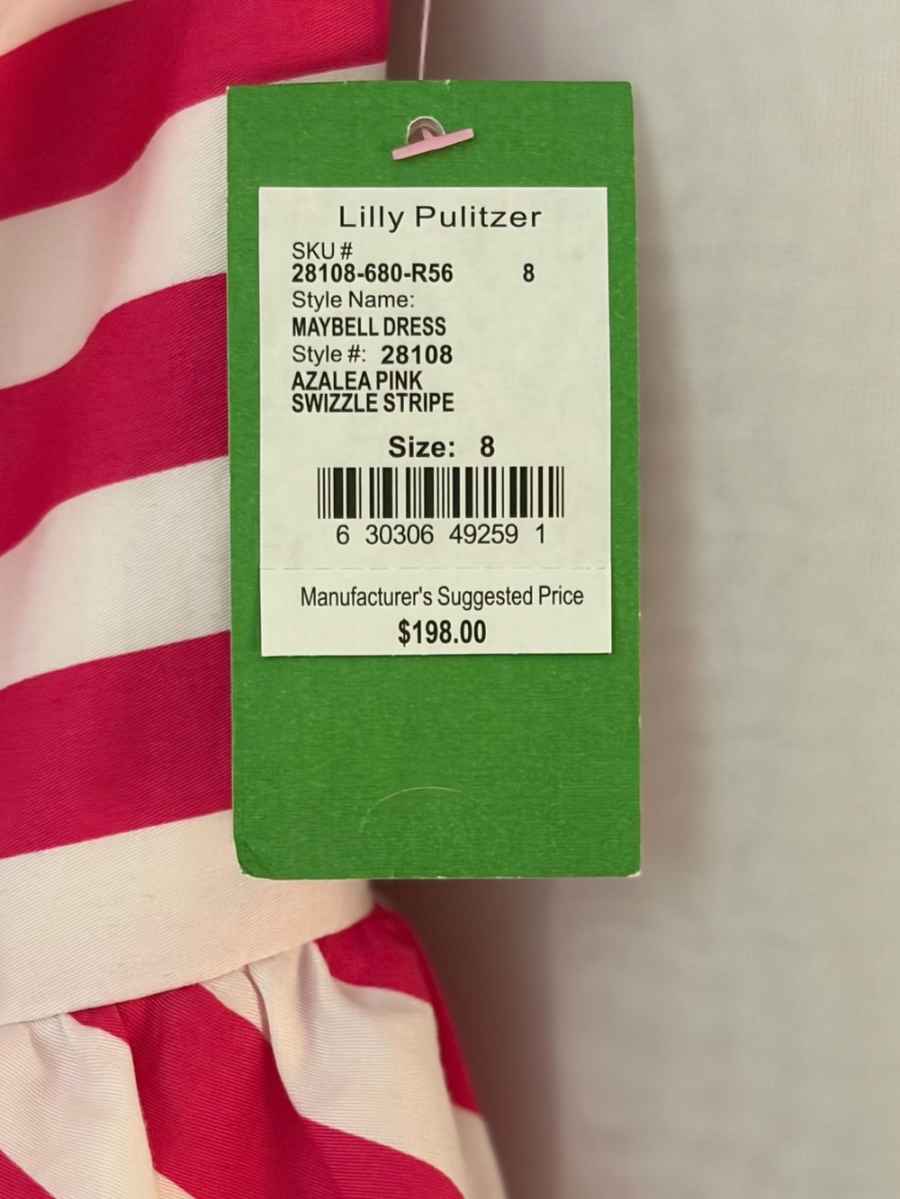 Lilly Pulitzer Pink and White Striped Strapless Peplum Dress - Picture 13 of 13